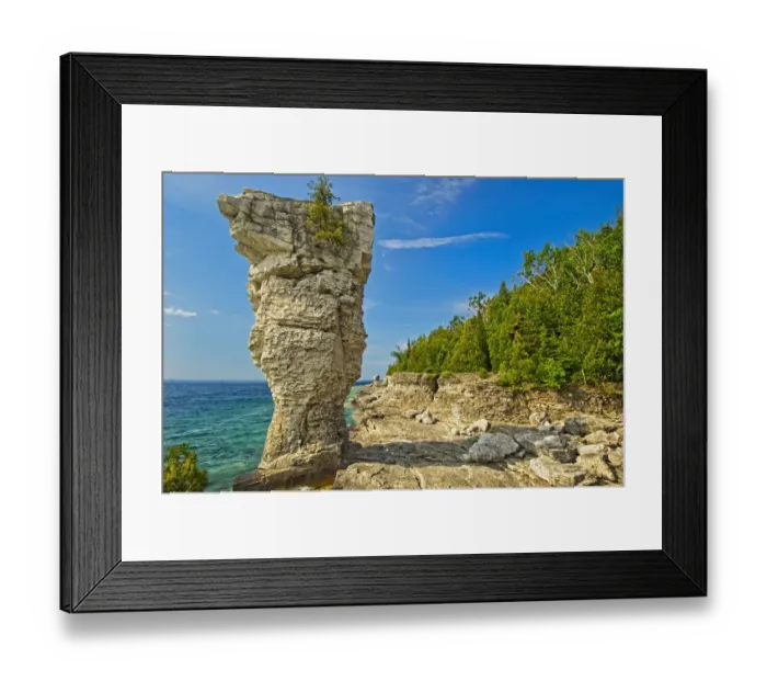 Framed Print : Canada, Ontario, Fathom Five National Marine Park. Limestone formation along Lake Huron