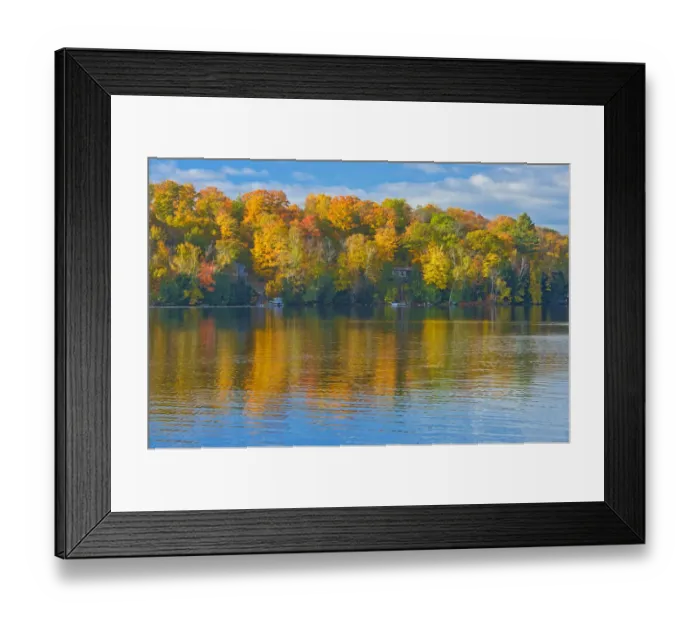 Framed Print : Canada, Ontario, Horseshoe Lake. Cottage in morning fog on lake Framed Print : Canada, Ontario, Horseshoe Lake. Cottage in morning fog on lake