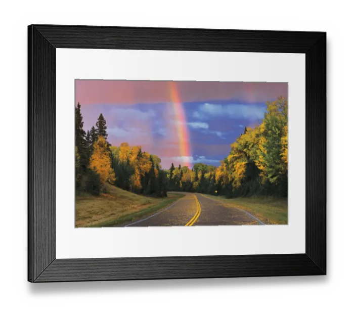 Framed Print : Canada, Saskatchewan, Prince Albert National Park. Rainbow after storm. Credit as