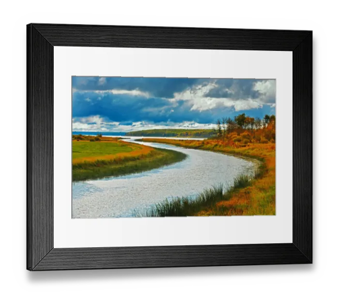 Framed Print : Canada, Saskatchewan, Green Lake. River and storm clouds Framed Print : Canada, Saskatchewan, Green Lake. River and storm clouds