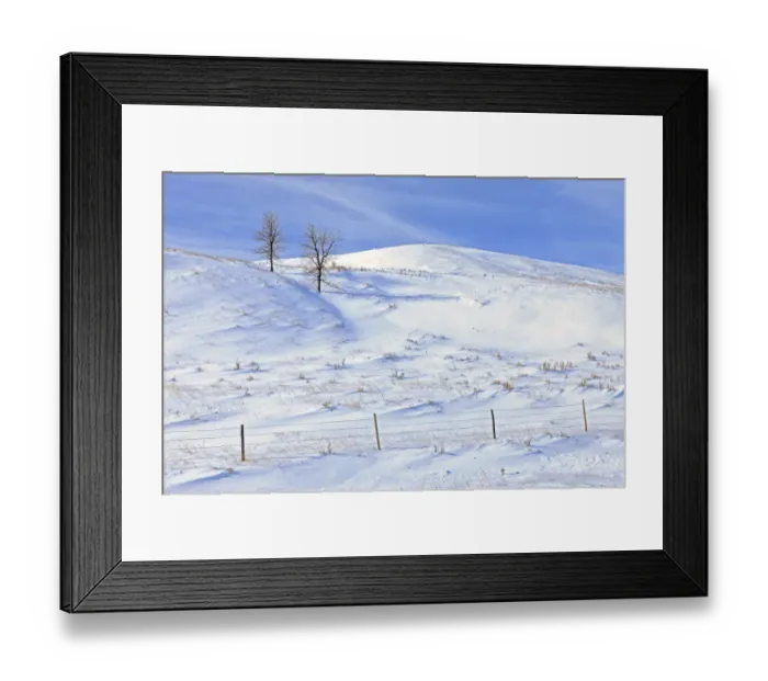 Framed Print : Canada, Saskatchewan, Willow Bunch. Snow-covered landscape