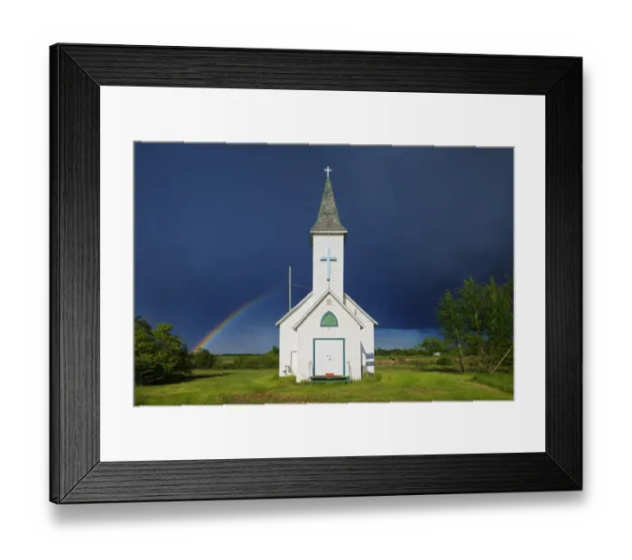 Framed Print : Canada, Saskatchewan, Wroxton. Rainbow and Bethel Lutheran Church Framed Print : Canada, Saskatchewan, Wroxton. Rainbow and Bethel Lutheran Church