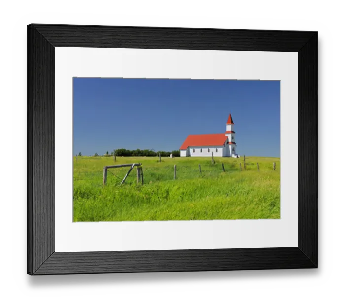 Framed Print : Canada, Saskatchewan. St. Martins Roman Catholic Church in prairie. Credit as Framed Print : Canada, Saskatchewan. St. Martins Roman Catholic Church in prairie. Credit as