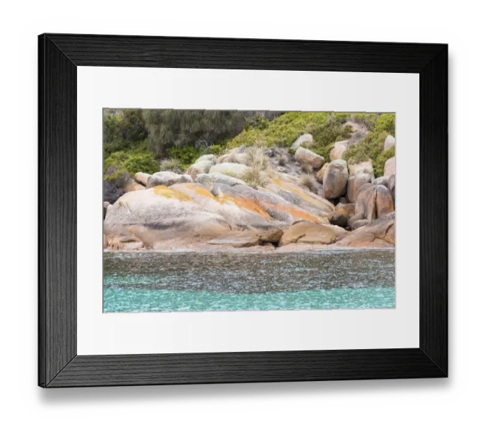Framed Print : Australia, Tasmania, Freycinet National Park. Schouten Island. Crocketts Bay