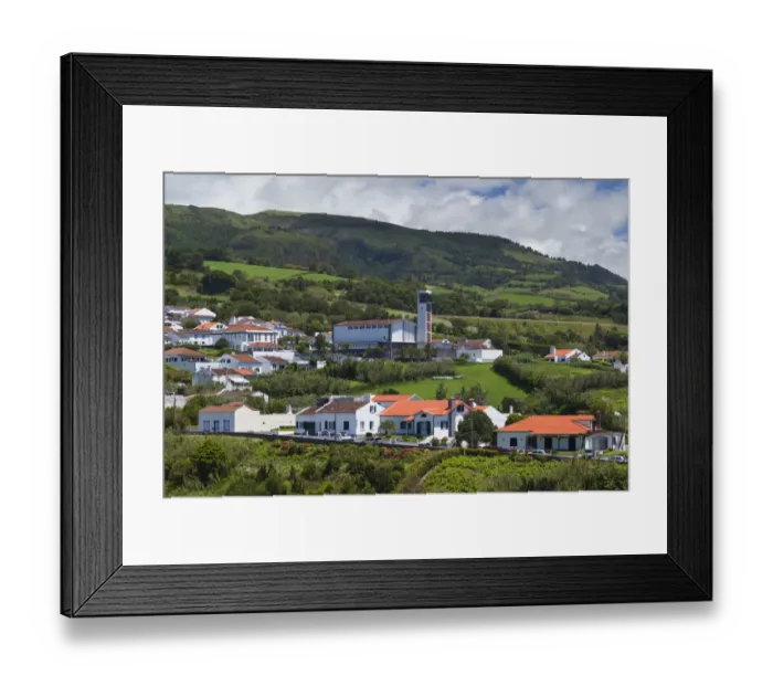 Framed Print : Portugal, Azores, Sao Miguel Island, Ribeira Cha. Elevated town view Framed Print : Portugal, Azores, Sao Miguel Island, Ribeira Cha. Elevated town view