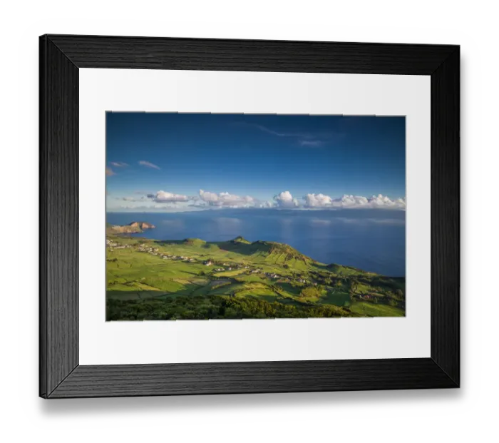 Framed Print : Portugal, Azores, Sao Jorge Island, Pico da Velha. Elevated landscape view
