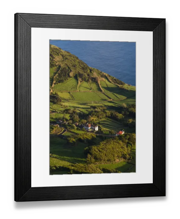 Framed Print : Portugal, Azores, Sao Jorge Island, Pico da Velha. Elevated landscape view Framed Print : Portugal, Azores, Sao Jorge Island, Pico da Velha. Elevated landscape view