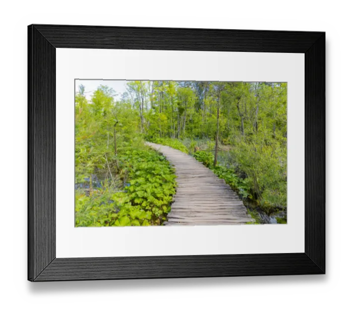 Framed Print : Croatia, Plitvice National Park. Wooden walkway over river Framed Print : Croatia, Plitvice National Park. Wooden walkway over river