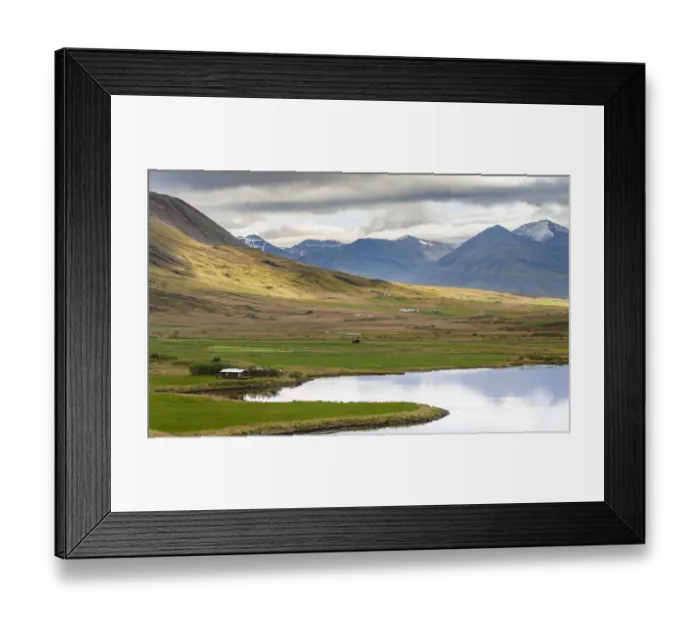 Framed Print : Landscape at Miklavatn, Trollaskagi, near Siglufjordur Framed Print : Landscape at Miklavatn, Trollaskagi, near Siglufjordur