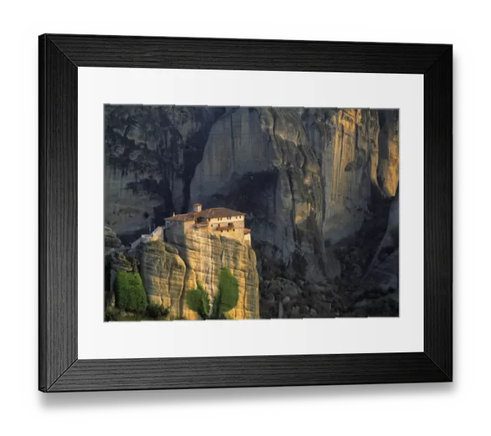 Framed Print : Europe, Greece, Meteora. Christian monastery atop rock formation