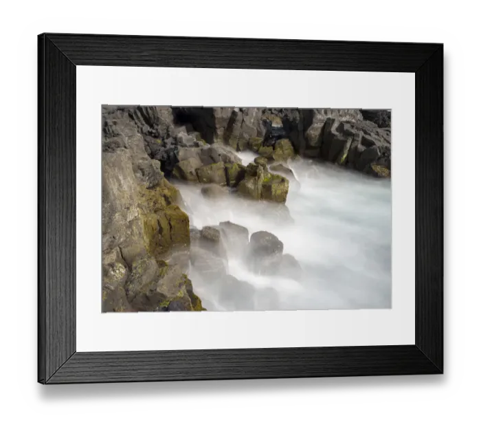 Framed Print : Coastal landscape at Brimketill, Reykjanes peninsula. Northern Iceland