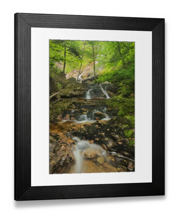 Framed Print : Canada, Nova Scotia, Cape Breton Highlands National Park. Beulach Ban Falls cascade Framed Print : Canada, Nova Scotia, Cape Breton Highlands National Park. Beulach Ban Falls cascade
