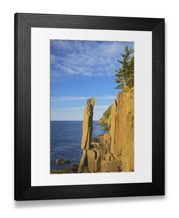 Framed Print : Canada, Nova Scotia, Long Island. Balancing Rock on St. Marys Bay. Credit as