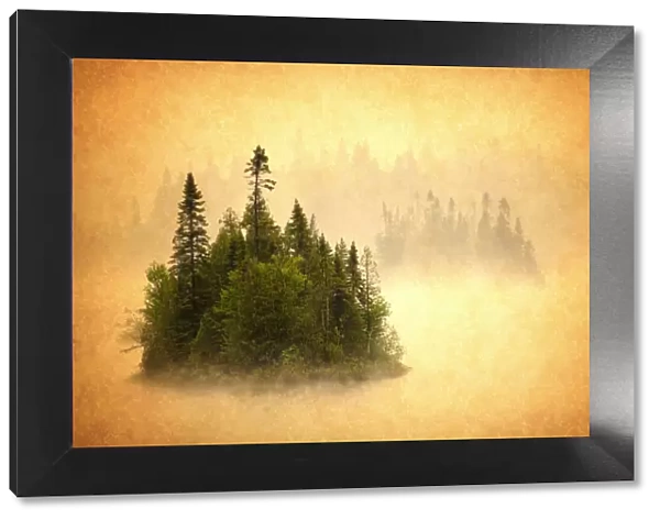 Canada. Abstract of islands in lake mist
