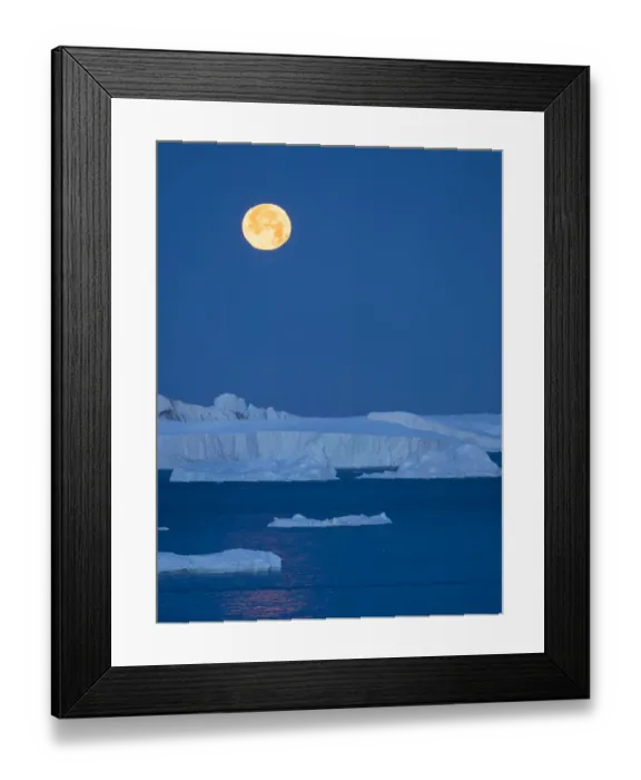 Framed Print : Full Moon. Ilulissat Icefjord also called kangia or Ilulissat Kangerlua at Disko Bay Framed Print : Full Moon. Ilulissat Icefjord also called kangia or Ilulissat Kangerlua at Disko Bay