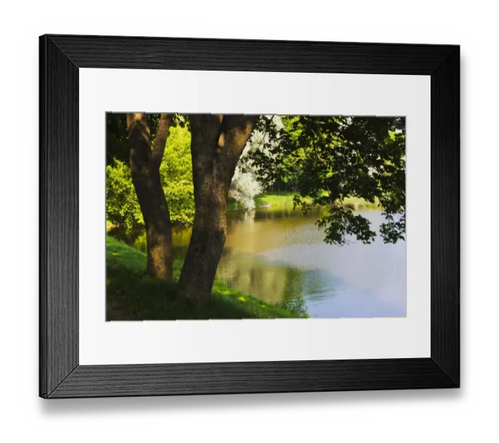Framed Print : River bank along the Neman River. Nesvizh, Minsk Province, Belarus