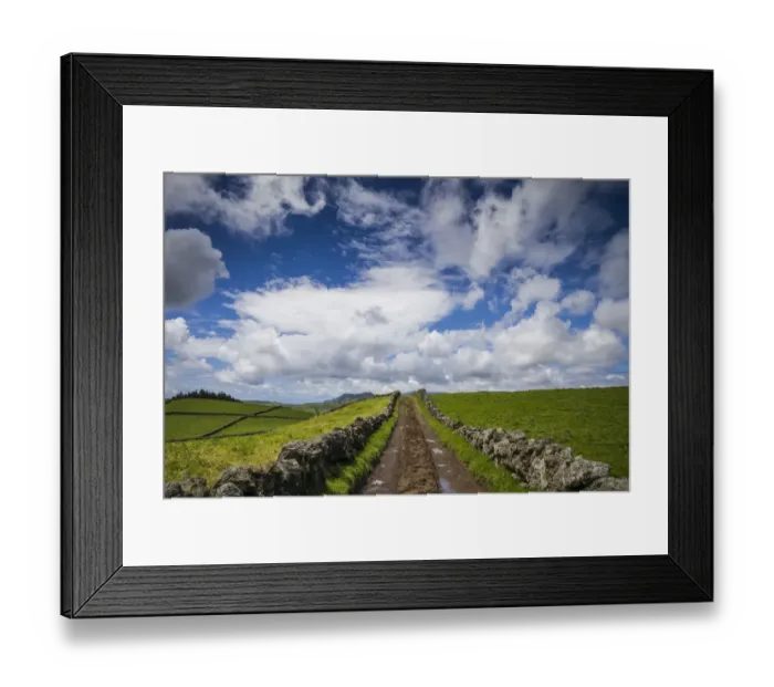Framed Print : Portugal, Azores, Terceira Island, Serra do Cume. Stone wall Framed Print : Portugal, Azores, Terceira Island, Serra do Cume. Stone wall