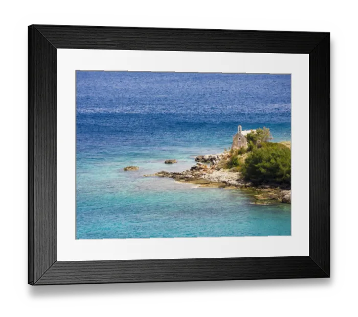 Framed Print : Small chapel by the sea, Hvar Island, Croatia Framed Print : Small chapel by the sea, Hvar Island, Croatia