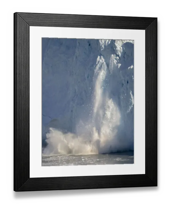 Framed Print : Glacier Eqip (Eqip Sermia) calving in western Greenland, Denmark