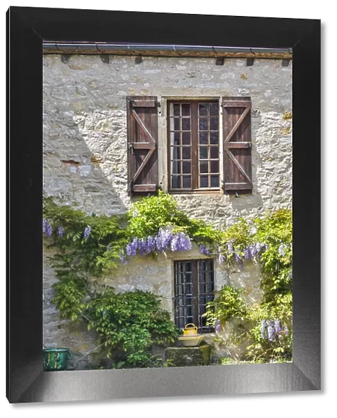 France, Alvignac. Side of a house in the village