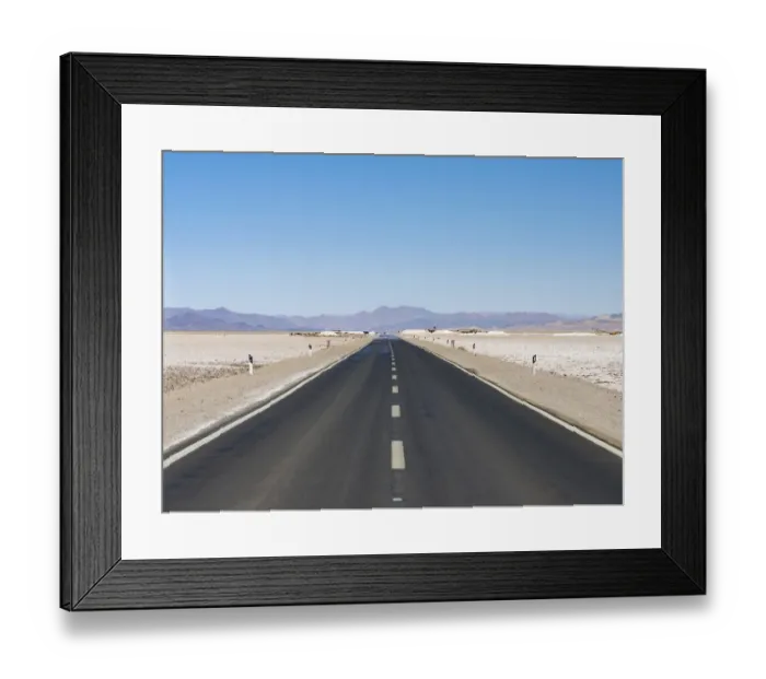 Framed Print : Routa 52 is crossing the Salar towards Chile