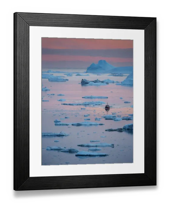 Framed Print : Boat at Ilulissat Icefjord, a UNESCO World Heritage Site, also called kangia or Ilulissat Framed Print : Boat at Ilulissat Icefjord, a UNESCO World Heritage Site, also called kangia or Ilulissat