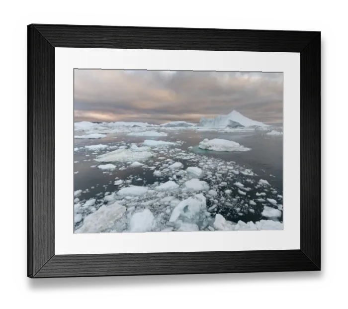 Framed Print : Ilulissat Icefjord, a UNESCO World Heritage Site, also called kangia or Ilulissat