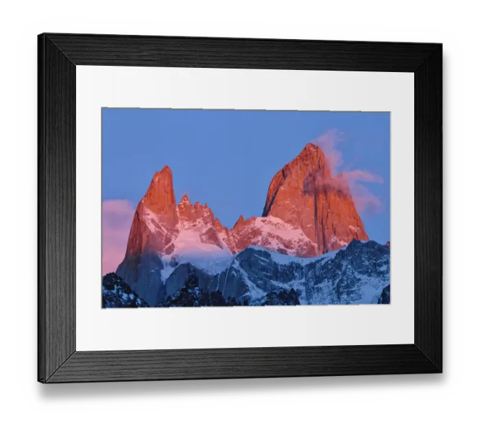 Framed Print : Argentina, Patagonia, Los Glaciares National Park. Sunrise on Mount Fitz Roy. Credit as Framed Print : Argentina, Patagonia, Los Glaciares National Park. Sunrise on Mount Fitz Roy. Credit as