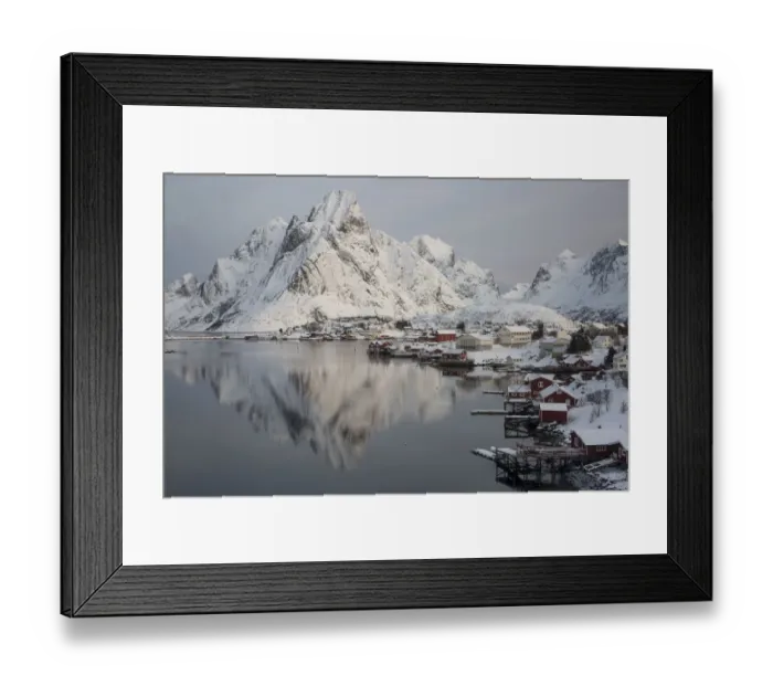 Framed Print : Europe, Lofoten Islands, Moskenesoya, Reine, Norway