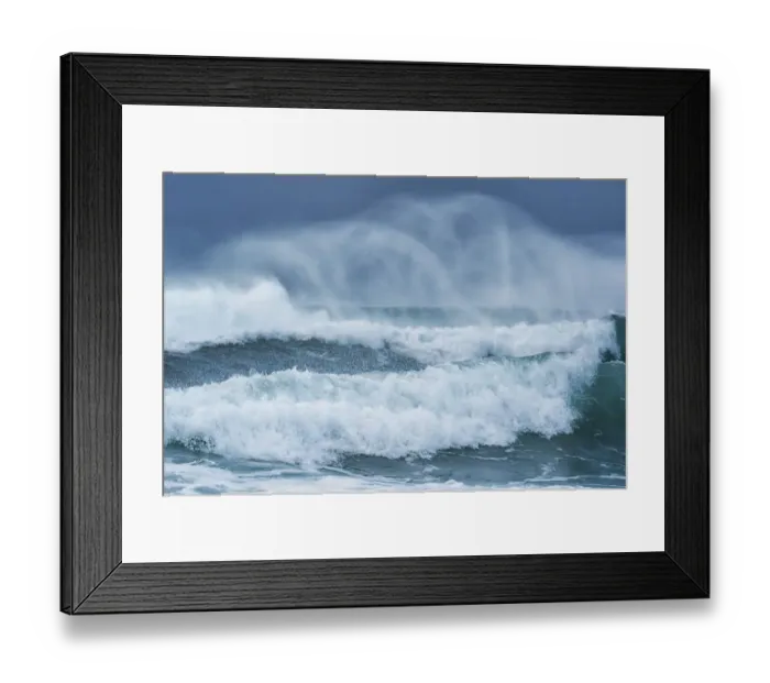 Framed Print : Norway, Vestvag, Leknes. Wind creating patterns in the surf along the western edge Framed Print : Norway, Vestvag, Leknes. Wind creating patterns in the surf along the western edge