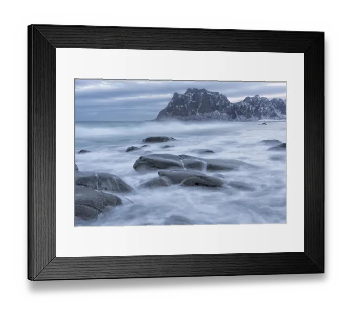 Framed Print : Norway, Lofoten Islands, Vestvag Island, Leknes. Here on the western side of Vestvag Island
