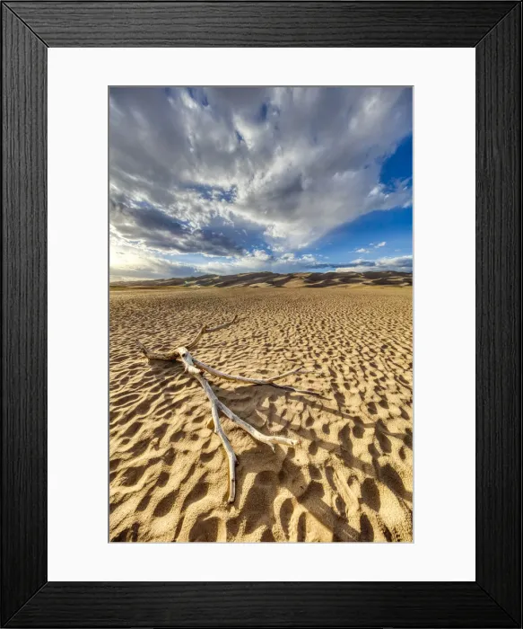 Framed Print : USA, Colorado, Great Sand Dunes National Park and Preserve. Desert and sand dunes