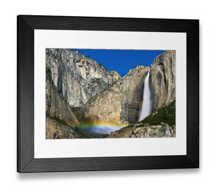 Framed Print : Moonbow and starry sky over Yosemite Falls, Yosemite National Park, California, USA Framed Print : Moonbow and starry sky over Yosemite Falls, Yosemite National Park, California, USA
