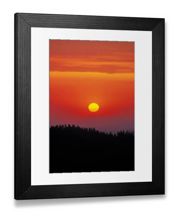 Framed Print : Sunset over the Sierra Nevada foothills from Moro Rock, Giant Forest, Sequoia National Park