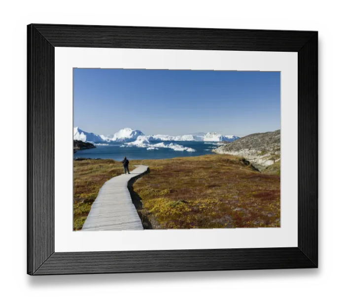 Framed Print : Tourists admiring the fjord. Ilulissat Icefjord also called kangia or Ilulissat Kangerlua Framed Print : Tourists admiring the fjord. Ilulissat Icefjord also called kangia or Ilulissat Kangerlua