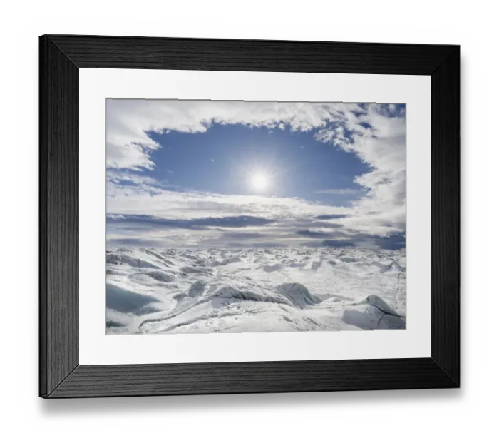 Framed Print : Landscape on the Greenland Ice Sheet near Kangerlussuaq. Greenland, Denmark