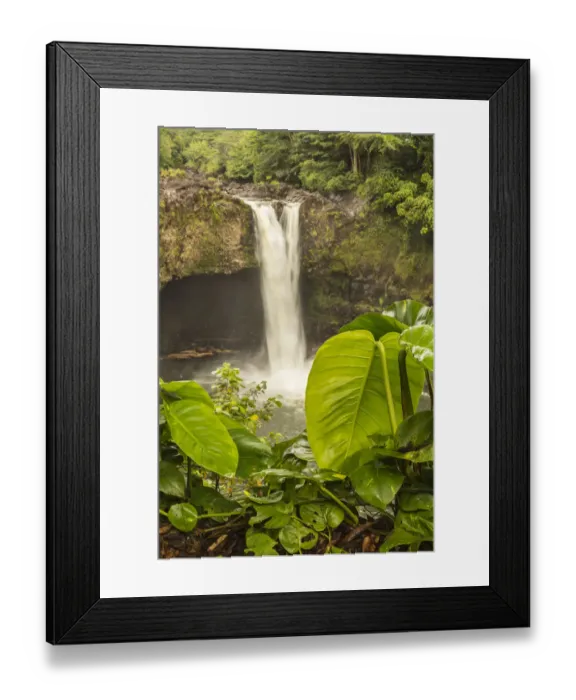 Framed Print : USA, Hawaii, Rainbow Falls. Waterfall and tropical landscape Framed Print : USA, Hawaii, Rainbow Falls. Waterfall and tropical landscape