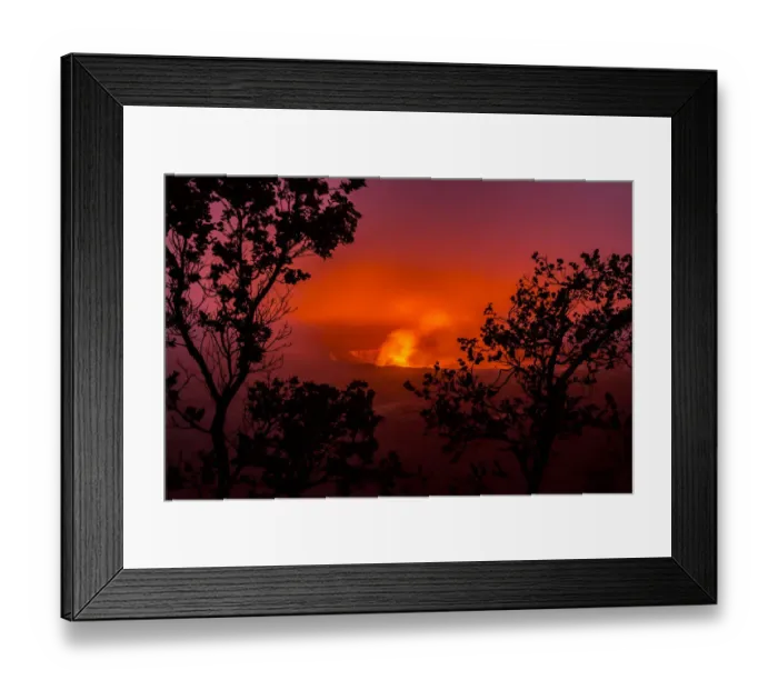 Framed Print : USA, Hawaii. Halema uma u Crater in Kilauea Caldera at night Framed Print : USA, Hawaii. Halema uma u Crater in Kilauea Caldera at night