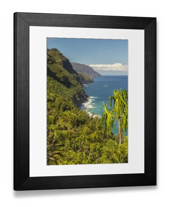 Framed Print : USA, Kauai, Coast. Coastline and ocean landscape Framed Print : USA, Kauai, Coast. Coastline and ocean landscape