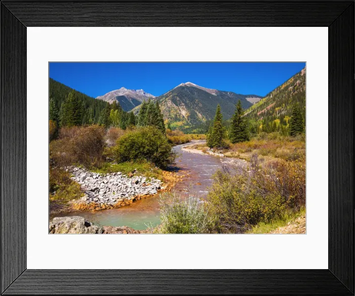 Framed Print : Fall color along Mineral Creek under Red Mountain Pass, San Juan National Forest
