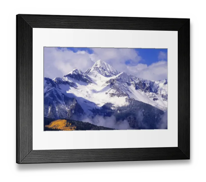 Framed Print : Fall aspens and fresh powder on Wilson Peak, San Juan Mountains, Uncompahgre National Forest Framed Print : Fall aspens and fresh powder on Wilson Peak, San Juan Mountains, Uncompahgre National Forest