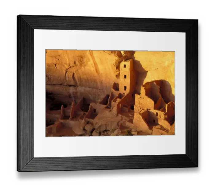 Framed Print : Evening light on Square Tower House Ruins, Mesa Verde National Park (World Heritage Site) Framed Print : Evening light on Square Tower House Ruins, Mesa Verde National Park (World Heritage Site)
