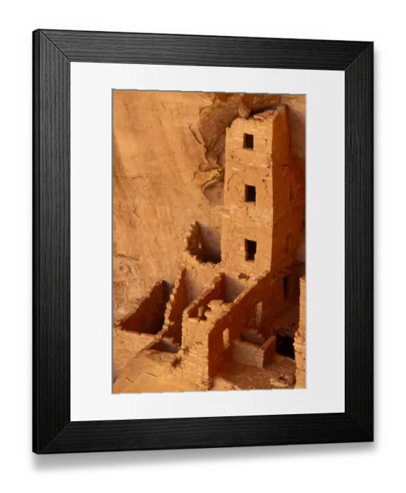 Framed Print : Evening light on Square Tower House Ruins, Mesa Verde National Park (World Heritage Site)