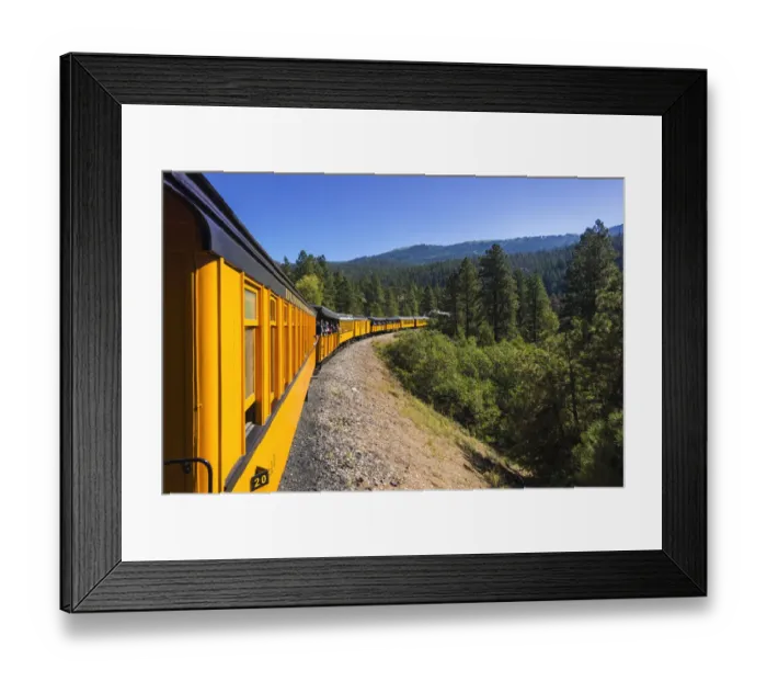 Framed Print : Durango & Silverton Narrow Gauge Railroad, San Juan National Forest, Colorado, USA