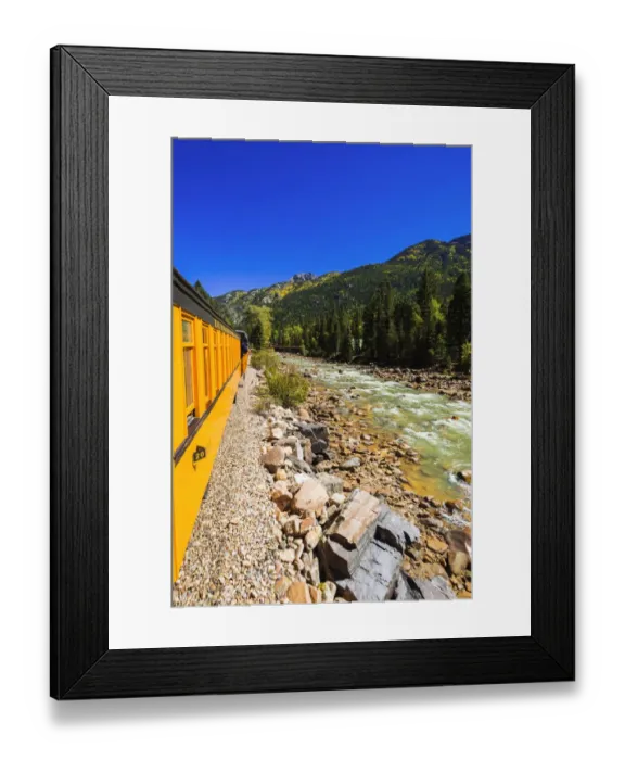 Framed Print : Durango & Silverton Narrow Gauge Railroad on the Animas River, San Juan National Forest Framed Print : Durango & Silverton Narrow Gauge Railroad on the Animas River, San Juan National Forest