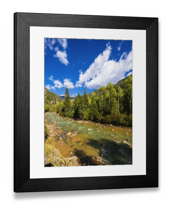 Framed Print : Animas River, San Juan National Forest, Colorado, USA. (Editorial Use Only)