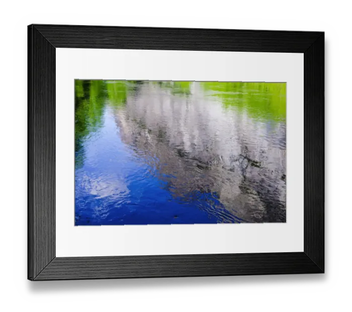 Framed Print : Cliff reflected in the Merced River, Yosemite National Park, California, USA