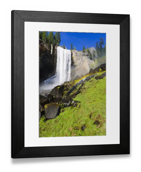 Framed Print : Vernal Falls and rainbow on the Mist Trail, Yosemite National Park, California, USA Framed Print : Vernal Falls and rainbow on the Mist Trail, Yosemite National Park, California, USA