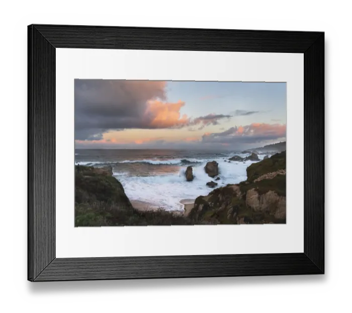 Framed Print : Sunrise in the clouds alone the coast of Soberanes Point in Big Sur, California Framed Print : Sunrise in the clouds alone the coast of Soberanes Point in Big Sur, California