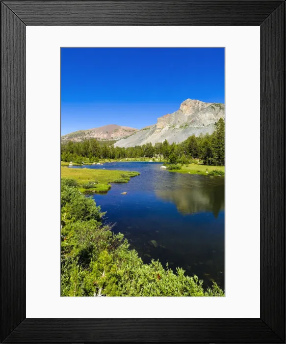 Framed Print : Alpine tarn in Dana Meadows under Mount Dana, Tuolumne Meadows, Yosemite National Park